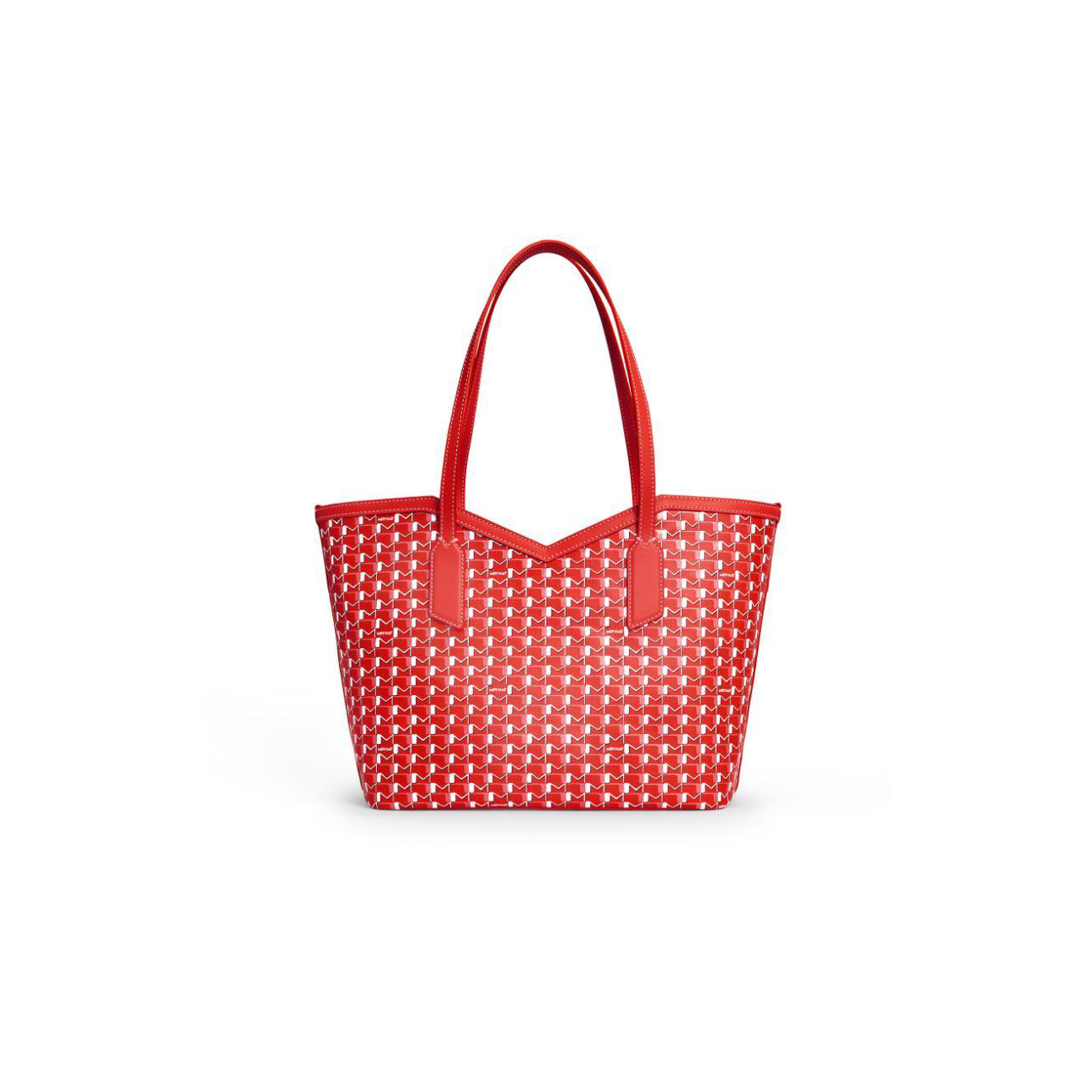MOYNAT RED WHITE CANVAS MONOGRAM MM TOTE BAG WINSERT FOR CI3000-0320 (28*24*12cm)